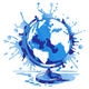 Artistic Globe Splash Embroidery Design, Machine Embroidery Pattern, Instant Download