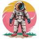 Astronaut Adventure Embroidery Design, Instant Download