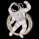 Astronaut Floating in Space Embroidery Design, Instant Download