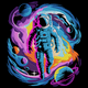 Astronaut Galaxy Embroidery Design, Instant Download