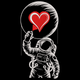 Astronaut Love Spray Embroidery Design, Instant Download