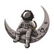 Astronaut Sitting on Moon Embroidery Design, Space Dreamer Pattern, Instant Download
