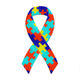 Autism Awareness Ribbon Embroidery Design, Instant Download