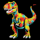Autism Puzzle T-Rex Embroidery Design, Machine Embroidery Pattern, Instant Download