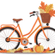 Autumn Bicycle Embroidery Design, Instant Download