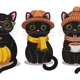 Autumn Black Cat Trio Embroidery Design, Instant Download