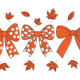 Autumn Bows Embroidery Design, Instant Download