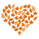 Autumn Leaves Heart Embroidery Design, Instant Download