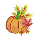 Autumn Leaves Pumpkin Embroidery Design, Instant Download