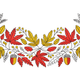 Autumn Leaves and Acorn Border Embroidery Design, Fall Machine Embroidery, Instant Download
