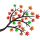 Autumn Maple Branch Embroidery Design, Instant Download