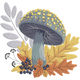 Autumn Mushroom Embroidery Design, Fall Forest Machine Pattern, Instant Download