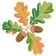 Autumn Oak Leaves and Acorns Embroidery Design, Fall Botanical Machine Pattern, Instant Download