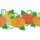 Autumn Pumpkin Harvest Border Embroidery Design, Instant Download