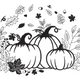 Autumn Pumpkin Line Art Embroidery Design, Fall Machine Embroidery Pattern, Instant Download