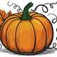 Autumn Pumpkin with Leaves Embroidery Design, Instant Download