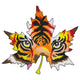 Autumn Tiger Leaf Embroidery Design, Instant Download