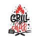 BBQ Quote with Flame and Utensils Embroidery Design, Instant Download