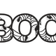 BOO Halloween Embroidery Design, Halloween Text Machine Embroidery Pattern, Instant Download