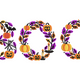BOO Halloween Wreath Letters Embroidery Design, Instant Download
