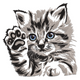 Baby Cat Paw Embroidery Design, Kitten Pattern, Instant Download