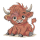 Baby Cow Cartoon Farm Animal Embroidery Design, Instant Download