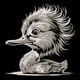Baby Duck Sketch Embroidery Design, Instant Download