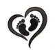 Baby Feet Heart Embroidery Design, Instant Download