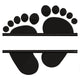 Baby Feet Split Monogram Embroidery Design, Instant Download