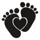 Baby Feet with Heart Center Embroidery Design, Instant Download