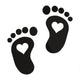 Baby Feet with Heart Cutout Embroidery Design, Instant Download