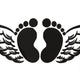 Baby Feet with Wings Embroidery Design, Instant Download