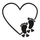 Baby Footprints Heart Embroidery Design, Instant Download