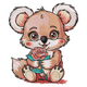 Baby Fox With Rose Embroidery Design, Instant Download