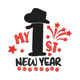 Baby New Year Fireworks Embroidery Design, Instant Download