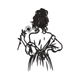 Back View Girl with Flower Embroidery Design, Instant Download