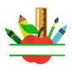 Back to School Apple Embroidery Design, Teacher Gift Machine Embroidery Pattern, Instant Download