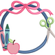 Back to School Frame Embroidery Design, Instant Download