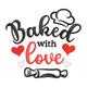 Baked With Love Embroidery Design with Chef Hat, Instant Download