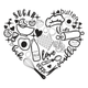 Baking Love Heart Embroidery Design, Instant Download