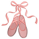 Ballet Shoes with Ribbon Embroidery Design, Instant Download
