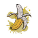 Banana Splash Embroidery Design, Fruit Machine Embroidery Pattern, Instant Download