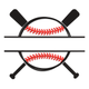 Baseball Emblem with Bats Embroidery Design, Instant Download