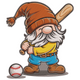 Baseball Gnome Embroidery Design, Instant Download