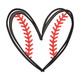 Baseball Heart Embroidery Design, Sports Machine Embroidery Pattern