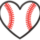 Baseball Heart Embroidery Design, Instant Download
