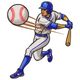 Baseball Hitter with Flying Ball Embroidery Design, Instant Download