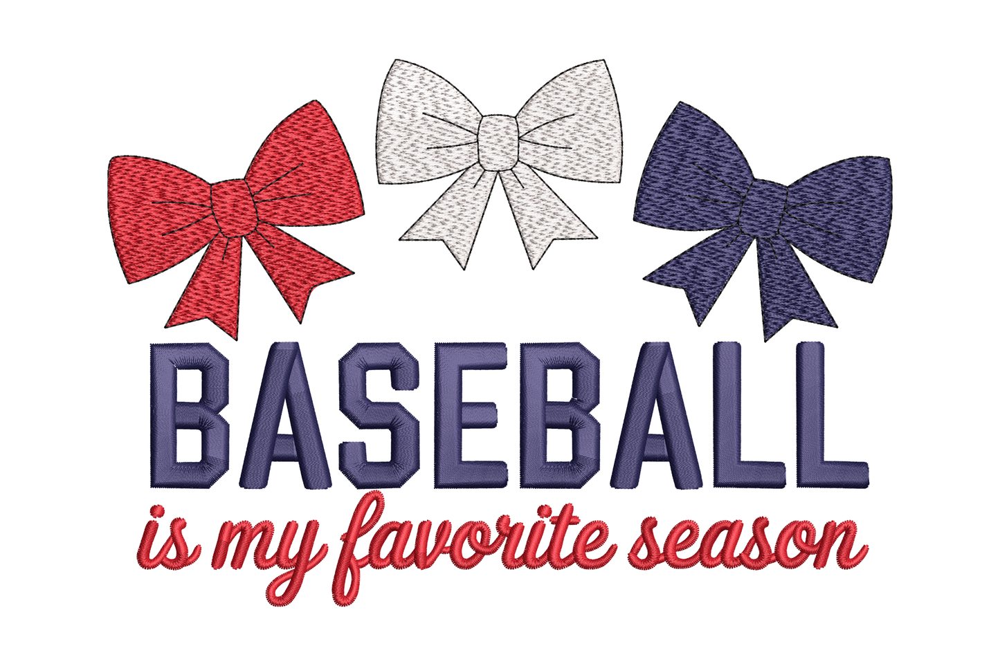 Baseball Is My Favorite Season Machine Embroidery Design
