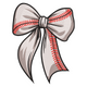 Baseball Stitch Bow Embroidery Design, Instant Download