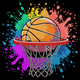 Basketball Hoop Splash Embroidery Design, Instant Download